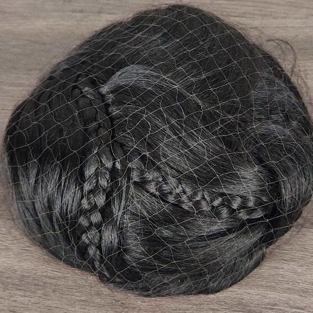 Vintage Braided Bun Hairpiece Set Black‎ Wig NOS Heavenly Hair Creations